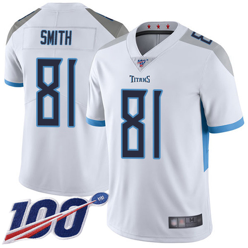 Tennessee Titans Limited White Men Jonnu Smith Road Jersey NFL Football #81 100th Season Vapor Untouchable->tennessee titans->NFL Jersey